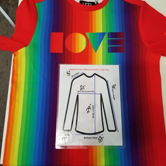 NWT UGG PRIDE Love Rainbow Stripes Logo T-Shirt Size Medium - Picture 12 of 16
